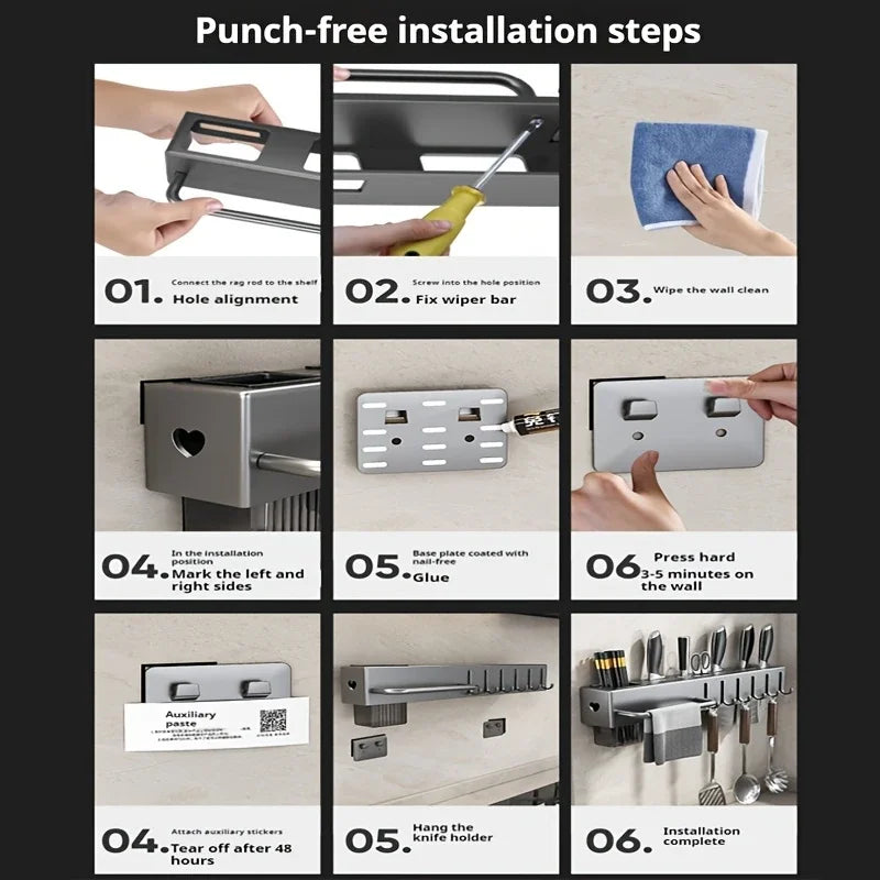 Wall Mounted Kitchen Storage Rack