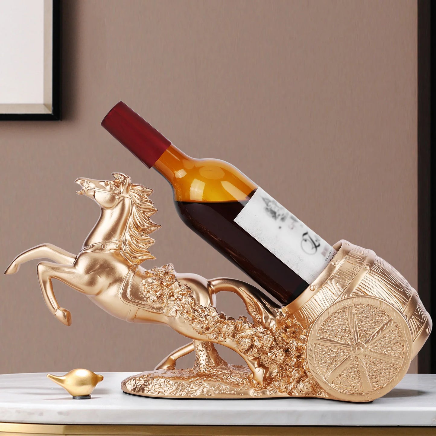 Brown Horse Sculpture Wine Rack