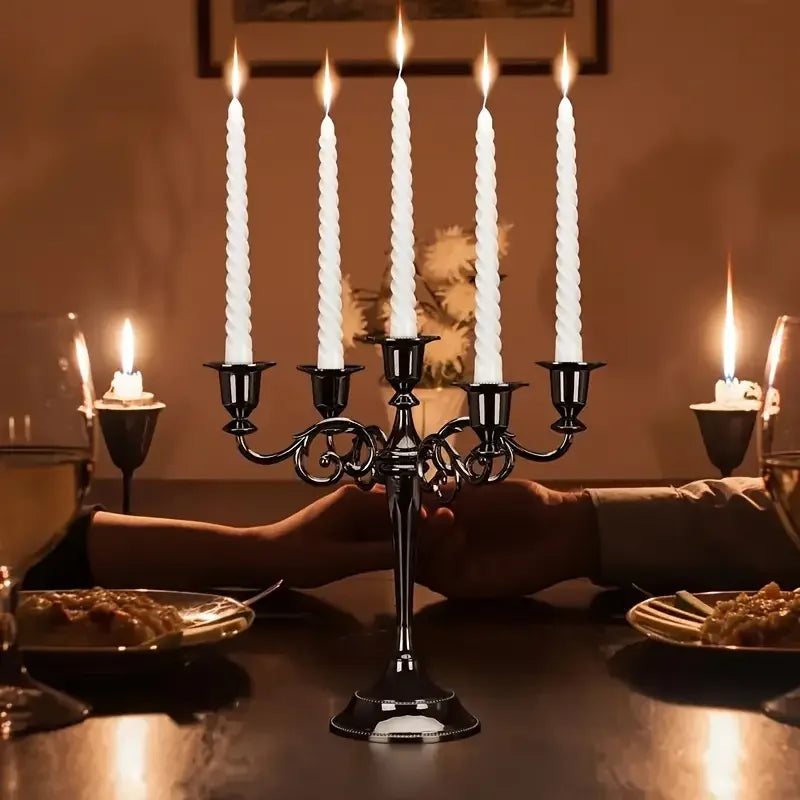 Matte Black Candelabra Taper Candle Holders