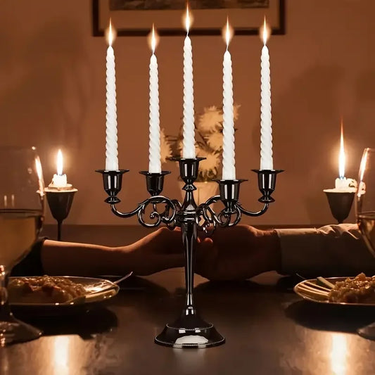 Matte Black Candelabra Taper Candle Holders