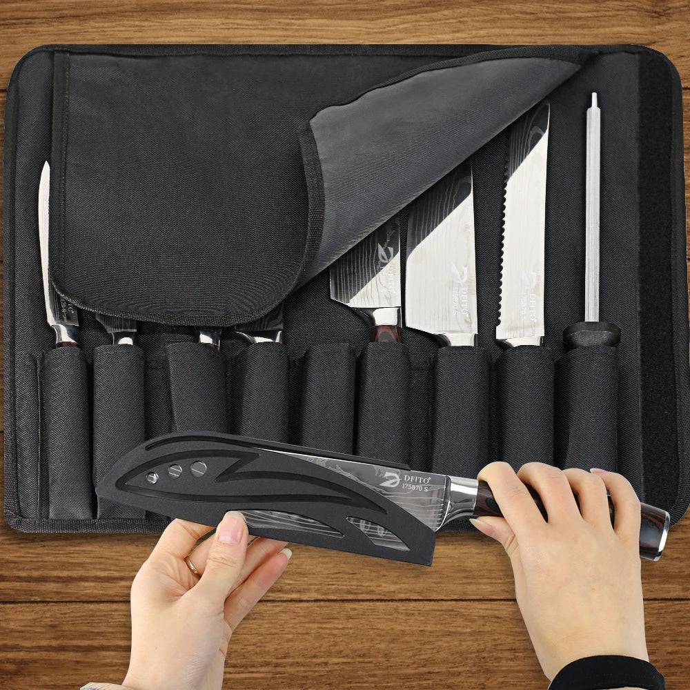 Stainless Steel Chef Knife Set With Bag