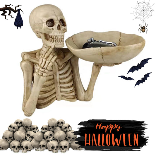 Halloween Skeleton Candy Bowl Resin