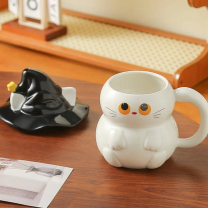 Magic Hat Cat Ceramic Mugs With Lid