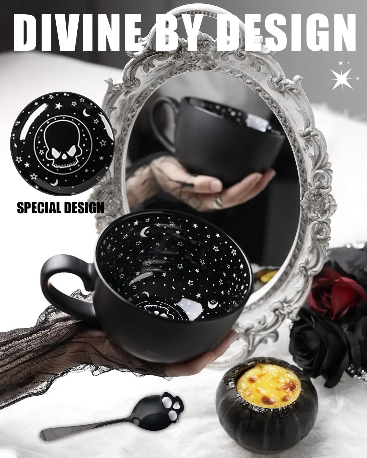 Skull Galaxy Coffee Mug with Spoon