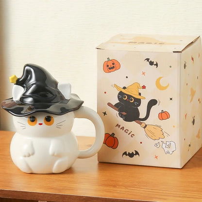 Magic Hat Cat Ceramic Mugs With Lid