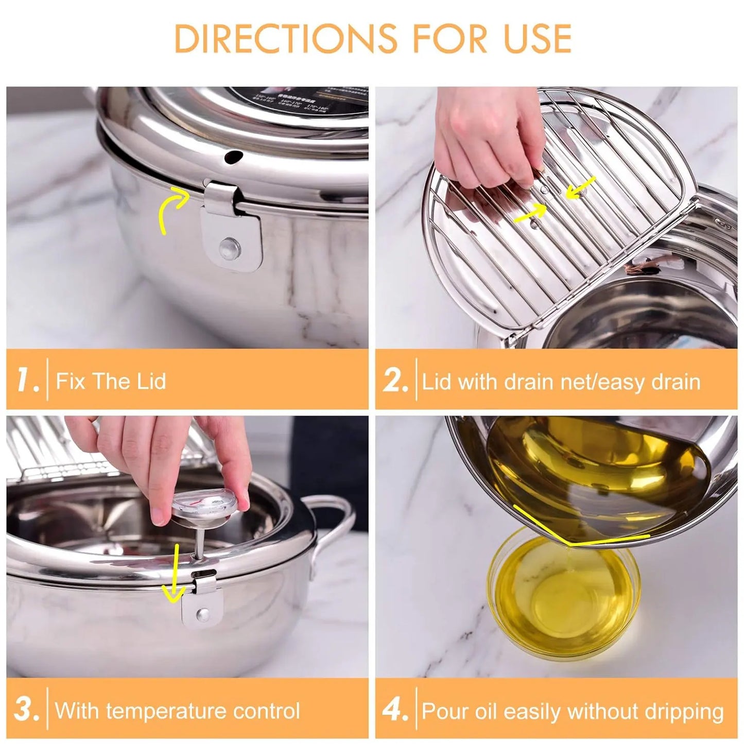 Japanese Deep Fryer Pot With Oil Drain