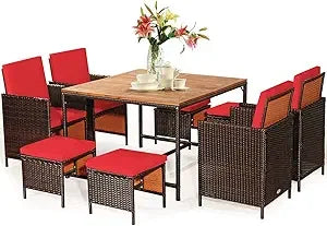 Space Saving Wicker Sectional Conversation Set