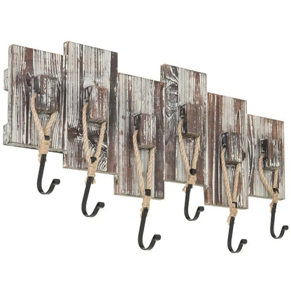 6 Hook Entryway Coat And Hat Rack