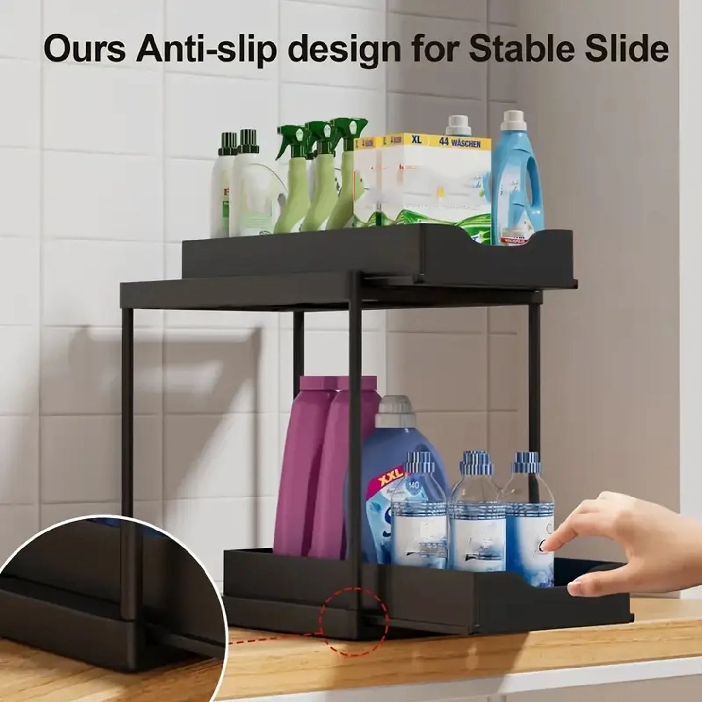 Double-Layer Pull-Out Storage Under Sink