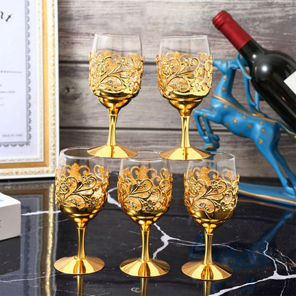 Golden Goblet Wine Glass