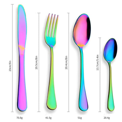 Iridescent Cutlery Utensils Set Service For Six