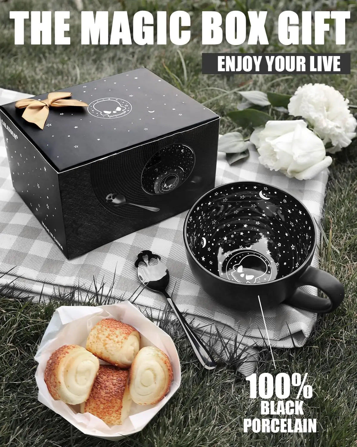 Skull Galaxy Coffee Mug with Spoon