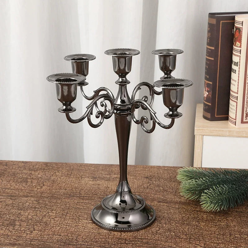 Matte Black Candelabra Taper Candle Holders