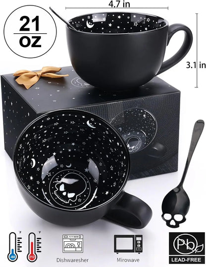 Skull Galaxy Coffee Mug with Spoon