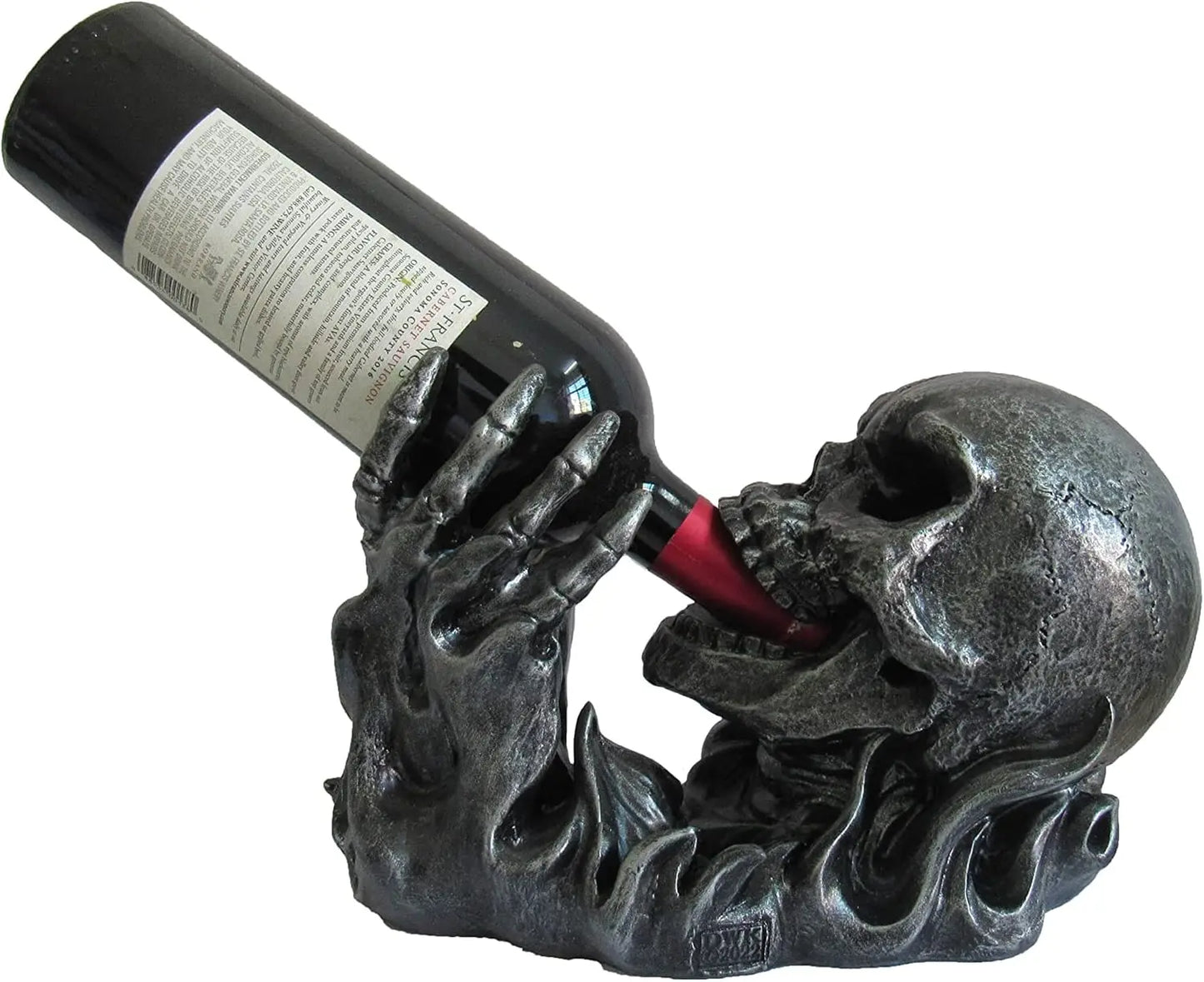 Flame Skull Wine Bottle Holder