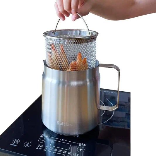 Fryer Pot with Basket and Oil Strainer