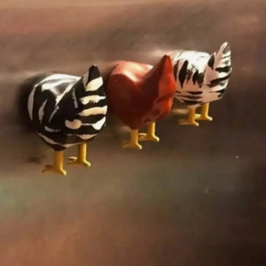 Three Cute Chicken Butt Fridge Magnets