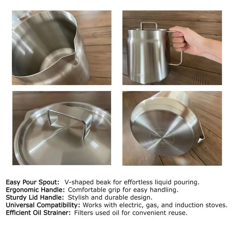 Fryer Pot with Basket and Oil Strainer