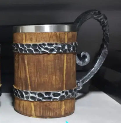 Viking Wood Style Beer Mug