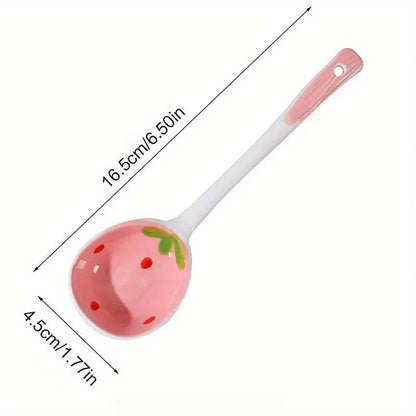 Kawaii Strawberry Ceramic Spoon