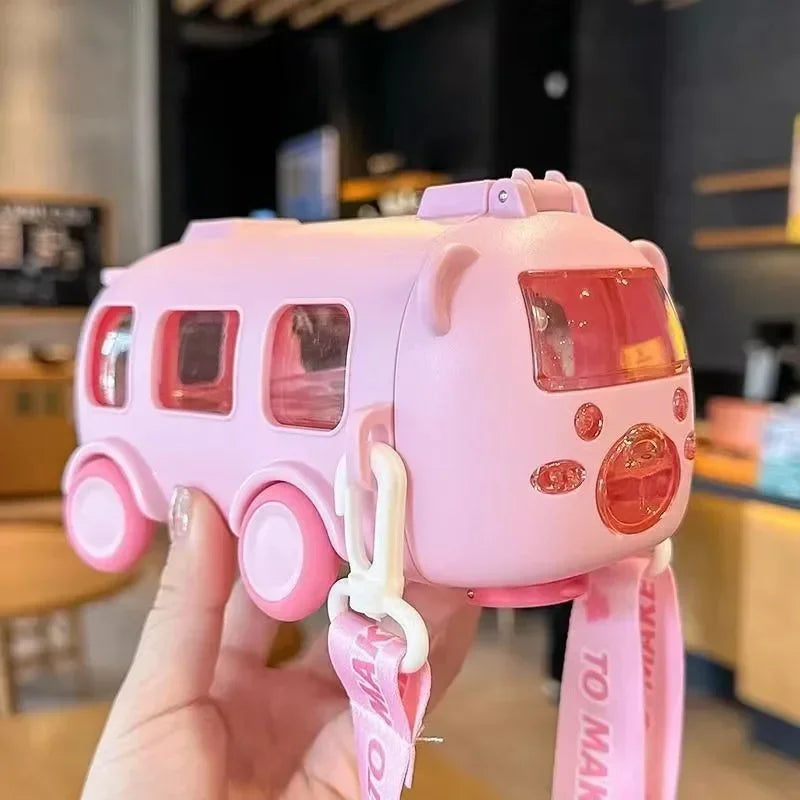 Portable Bus Water Bottle With Shoulder Strap