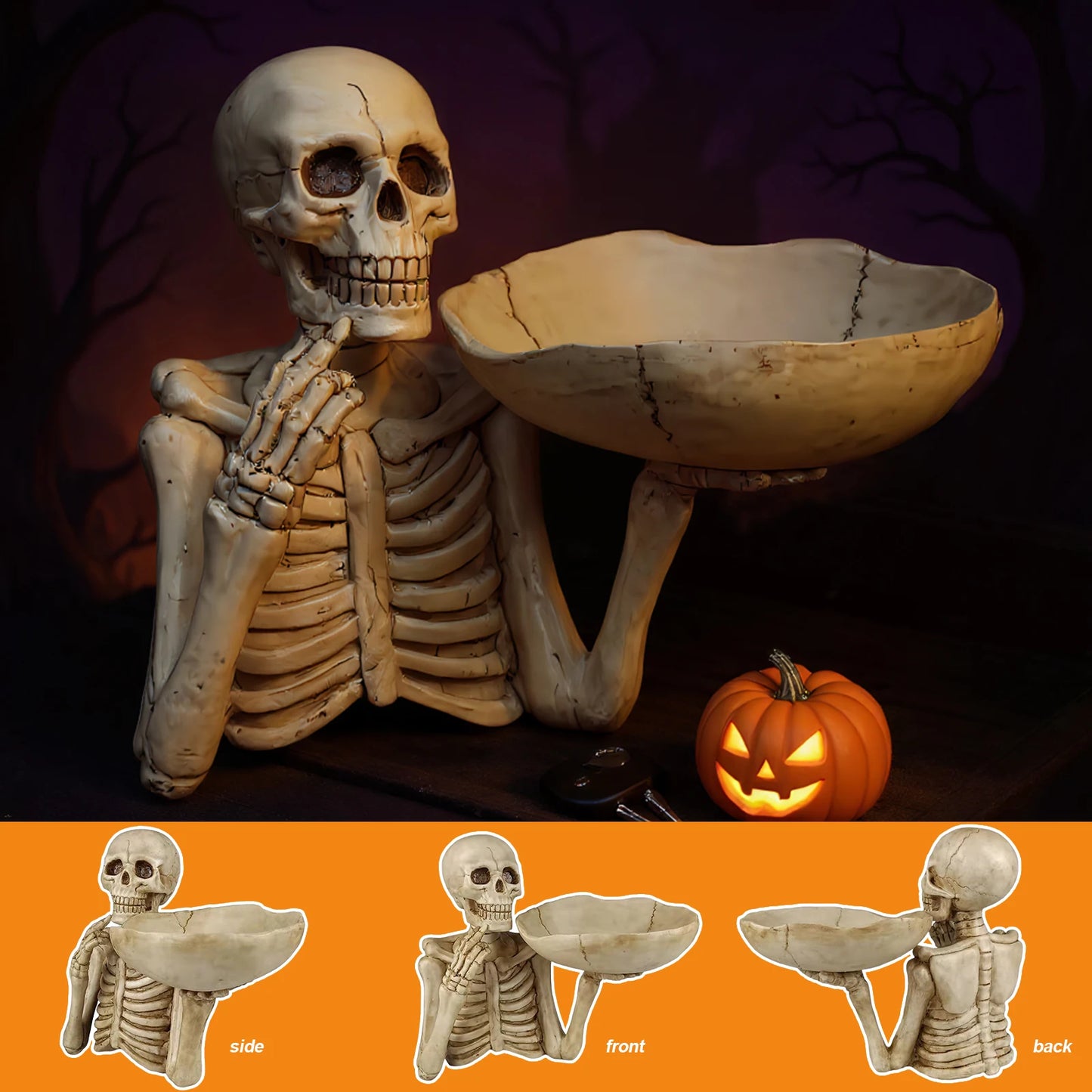 Halloween Skeleton Candy Bowl Resin