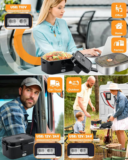 Portable Heated Lunch Box For Car, Work