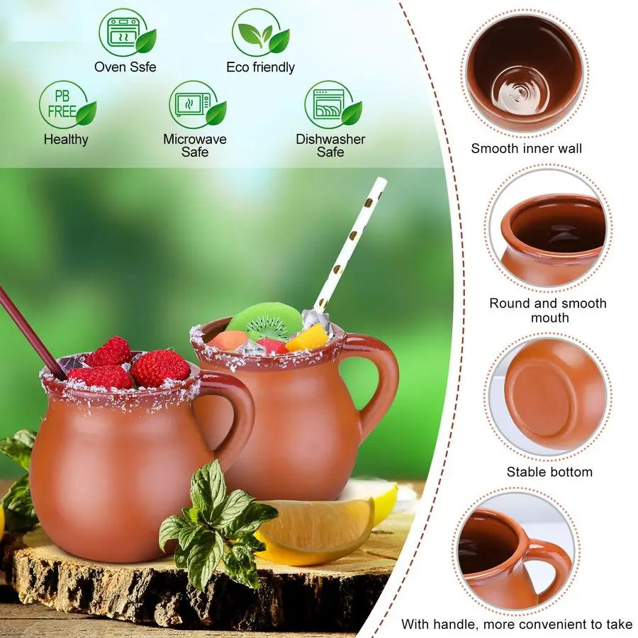 Cantaritos De Barro Mexican Clay Mugs