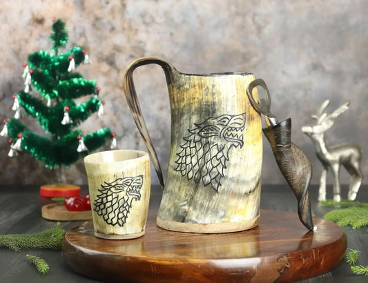 Viking Drinking Horn Mug Set