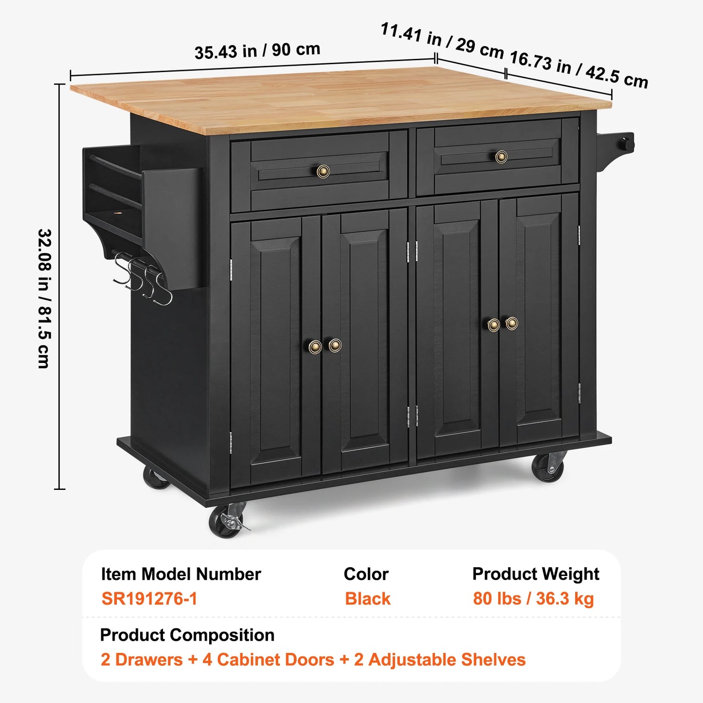 Kitchen Island Cart With Storage