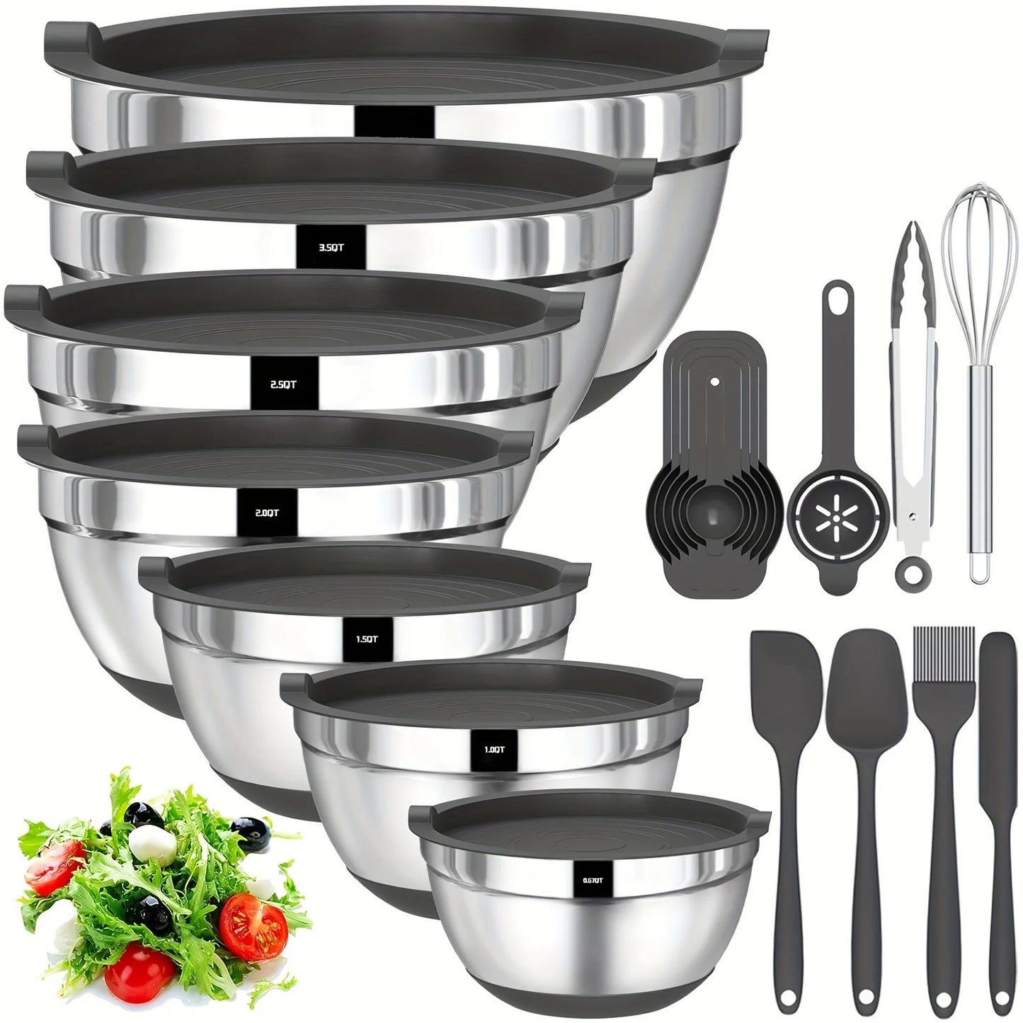 Stainless Steel Mixing Bowls With Airtight Lids