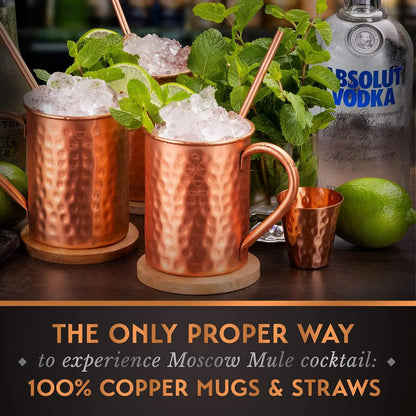 Handcrafted Copper Moscow Mule Mug Set