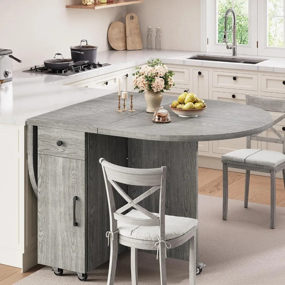 Foldable Dining Table With Storage Drawer