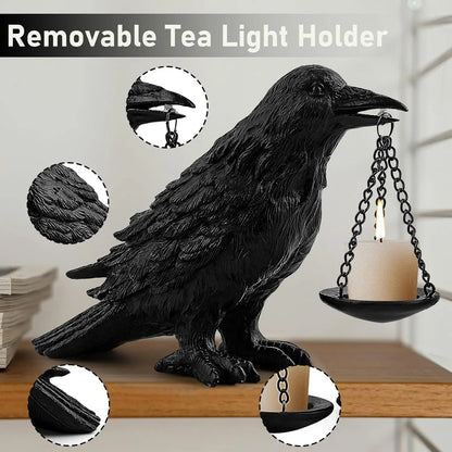 Gothic Crow Lamp With Tealight Holder