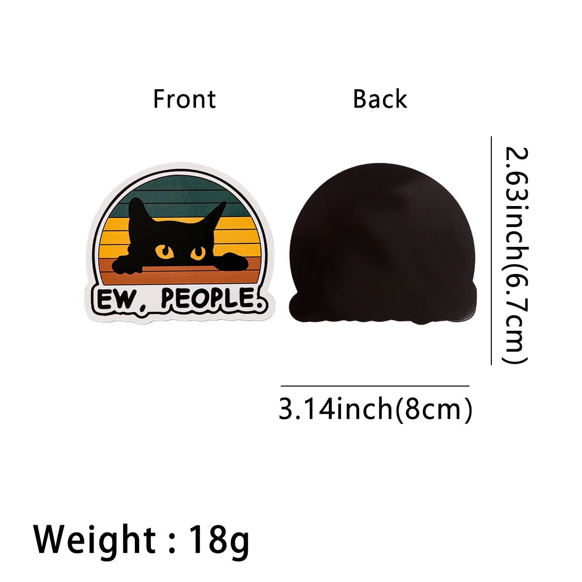 Cute Black Cat Magnetic Stickers