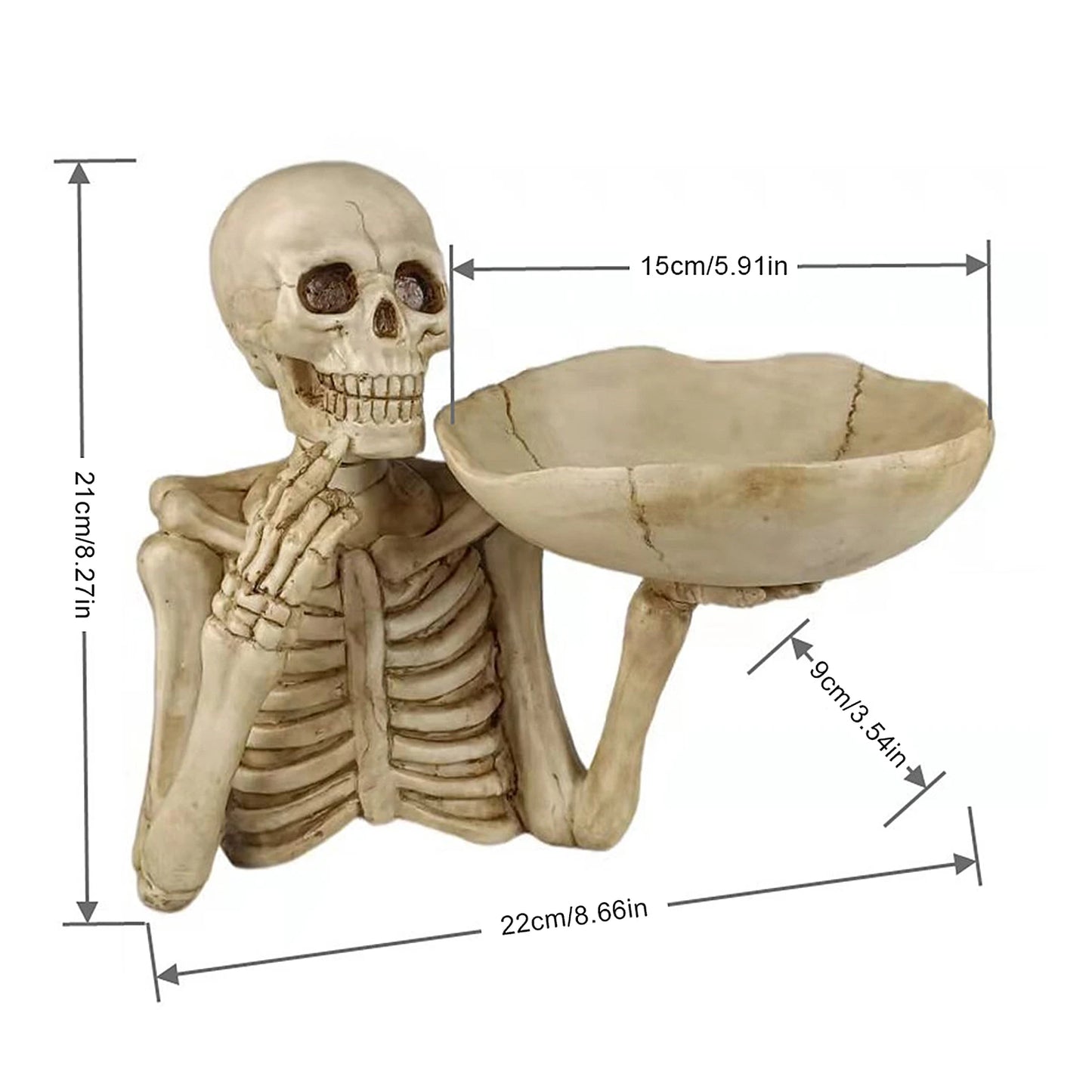 Halloween Skeleton Candy Bowl Resin