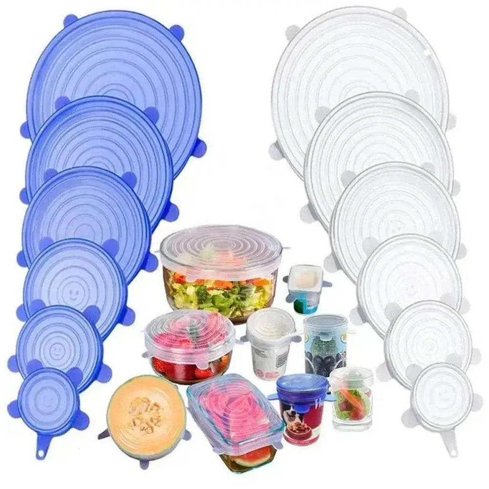 Silicone Stretch Lids For Fresh Food Leftovers