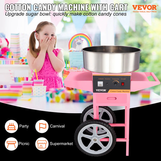 Electric Cotton Candy Machine With Cart