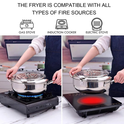 Japanese Deep Fryer Pot With Oil Drain