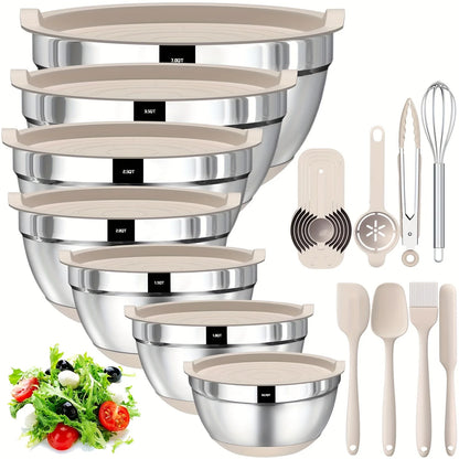 Stainless Steel Mixing Bowls With Airtight Lids