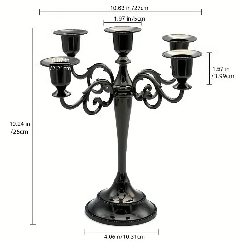 Matte Black Candelabra Taper Candle Holders