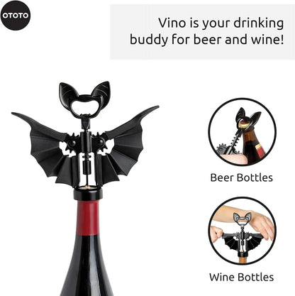 Spooky Bat Wine And Beer Opener