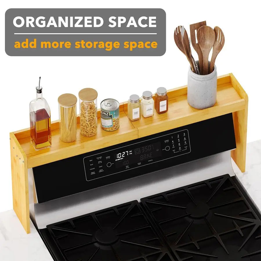 Bamboo Over The Stove Spice Shelf