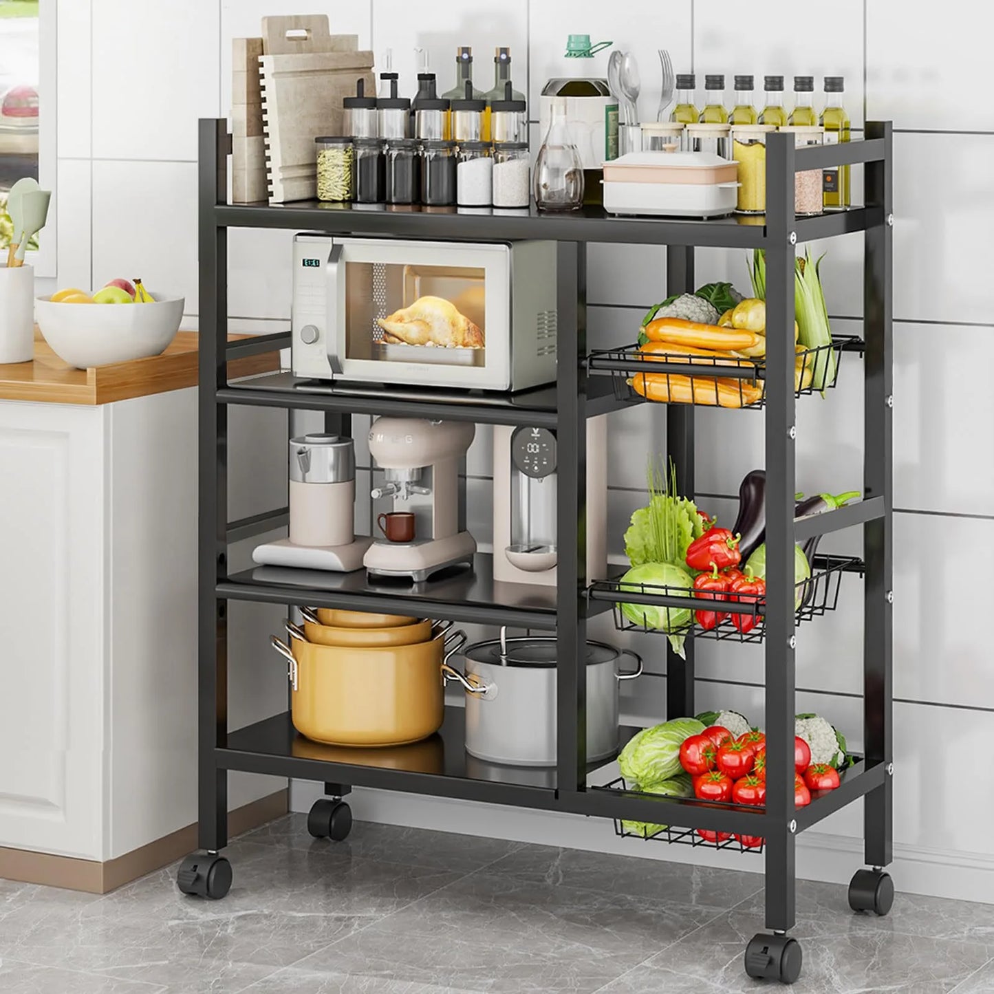 Multi Functional Movable Cabinet Storage Rack