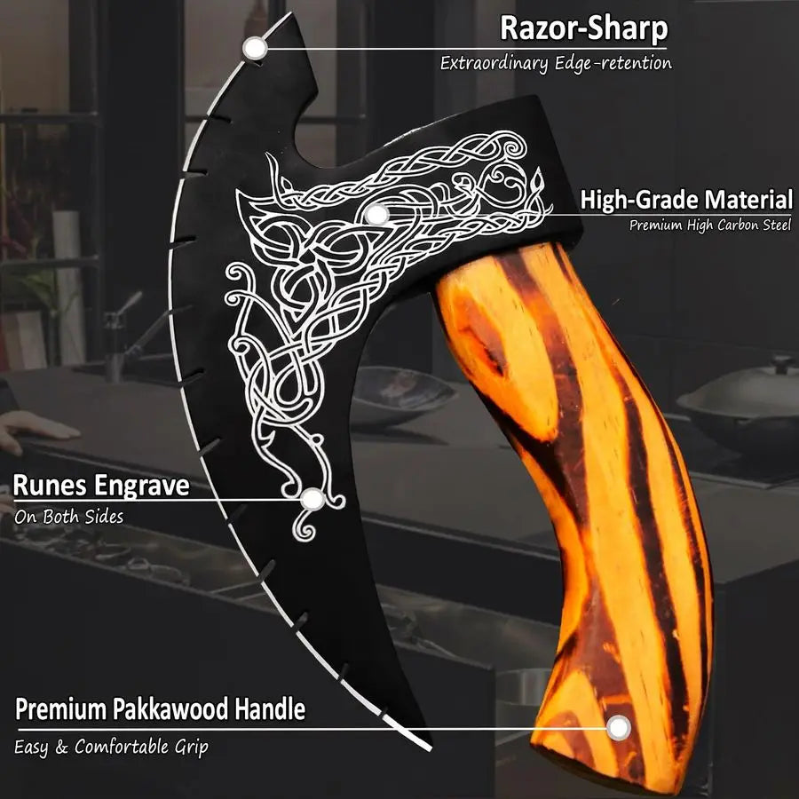 Handmade Viking Pizza Axe With Sheath