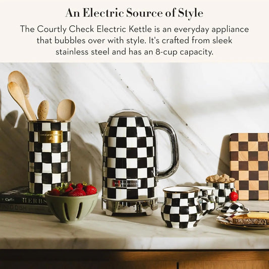 Electric Kettle Black-And-White Courtly Check