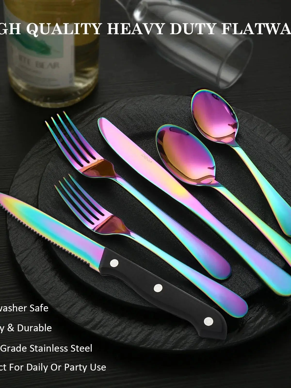 Rainbow  Silverware Set Service For Four